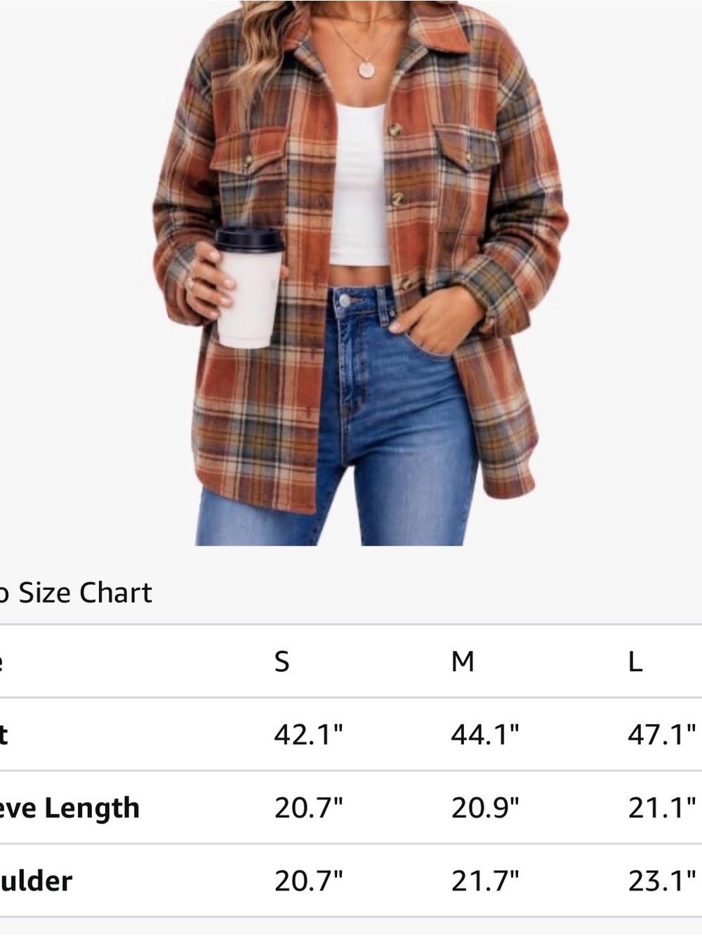 Plaid Button-Up Shacket Jacket in Rust Multi - Picture 8 of 8